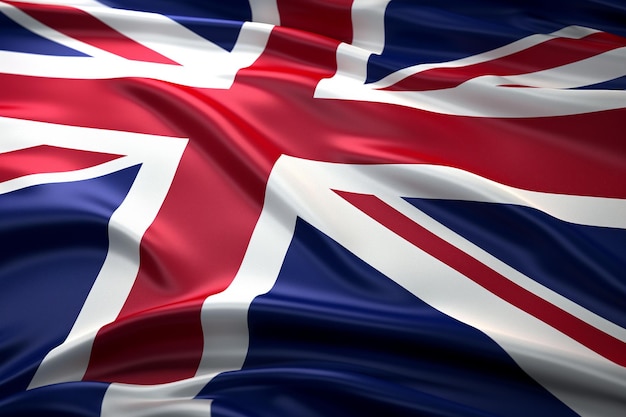 Flag of the United Kingdom waving in the wind Ai Generated