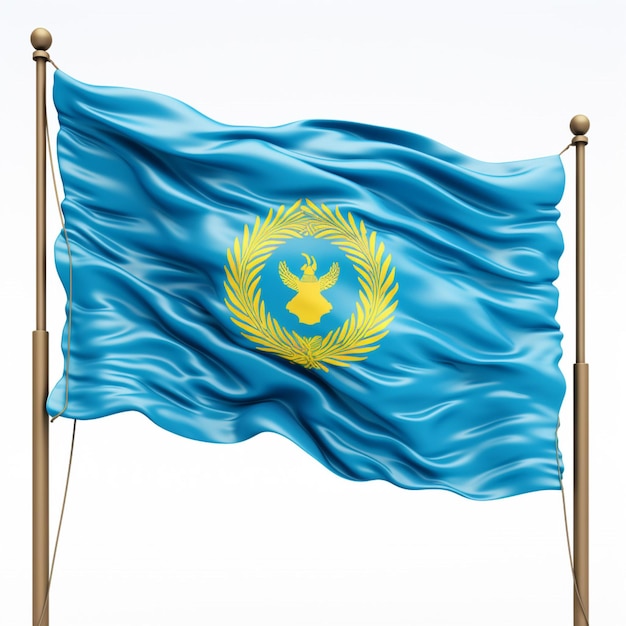 Flag wallpaper of Kazakhstan with white background