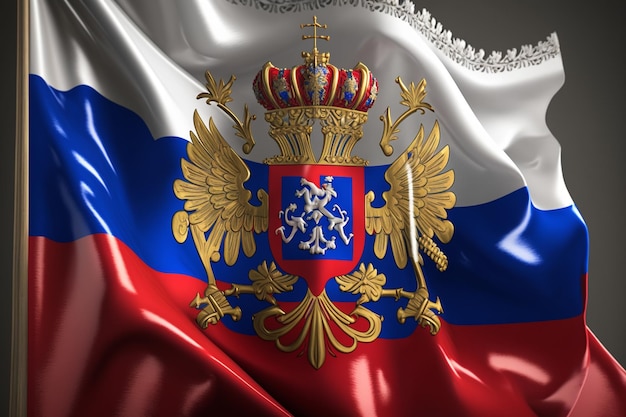 A flag with the coat of arms of the czech republic.