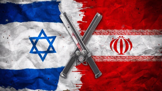 a flag with iran vs israel