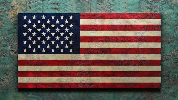 a flag with stars and stripes on a blue background