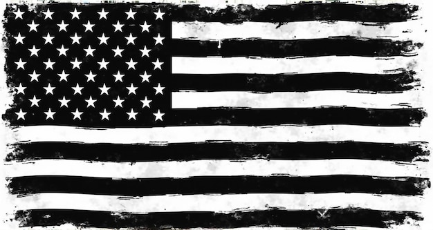 Photo a flag with stars and stripes on it is a black and white background