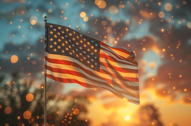 a flag with the stars and stripes on it