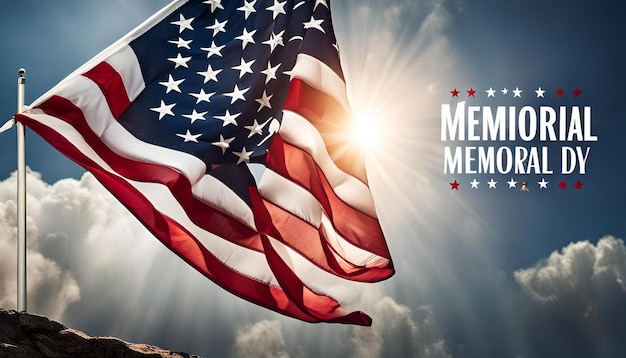 Photo a a flag with the words memorial day