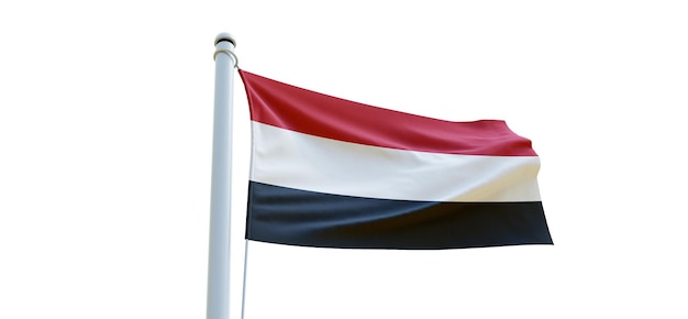 Flag of yemen 3d Flag on a white background