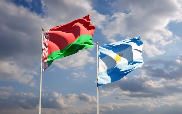 Flags of Argentina and Belarus