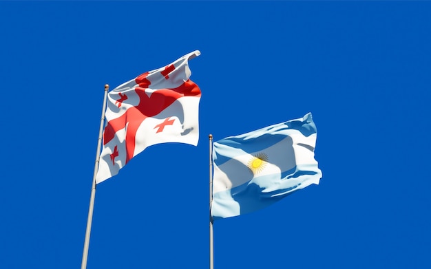 Flags of Georgia and Argentina. 3D artwork