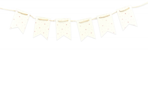 Flags holiday yellow white background isolated