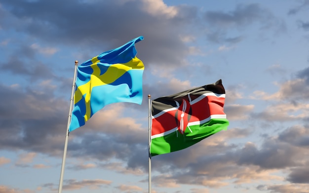 Flags of Kenya and Sweden