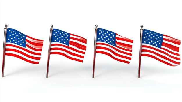 Photo flags of the united states of america