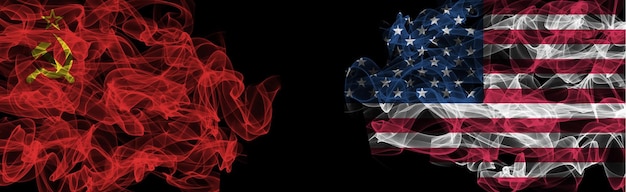 Flags of USSR and USA USSR vs USA Smoke Flags