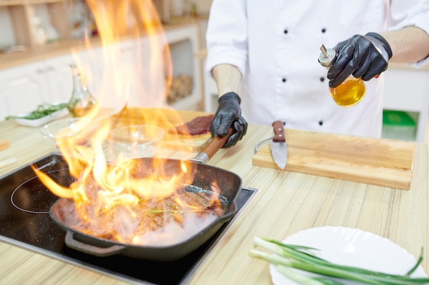 Flambe Beef Steak