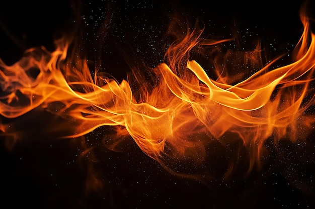 Flame Burning on a Pure Black Background in 16K HDR Realism