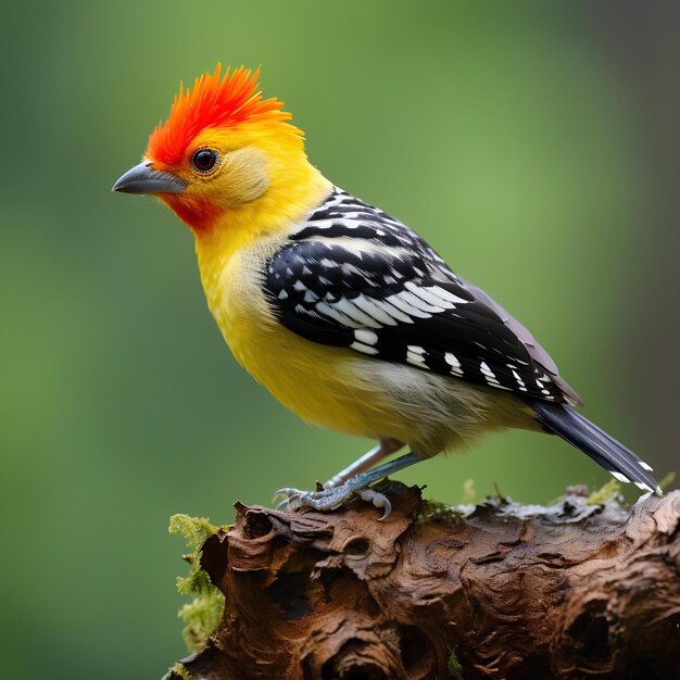 Flame crested tanager in natural forest environment Wildlife photography