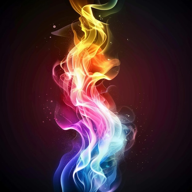 flame shaped colors against a black background