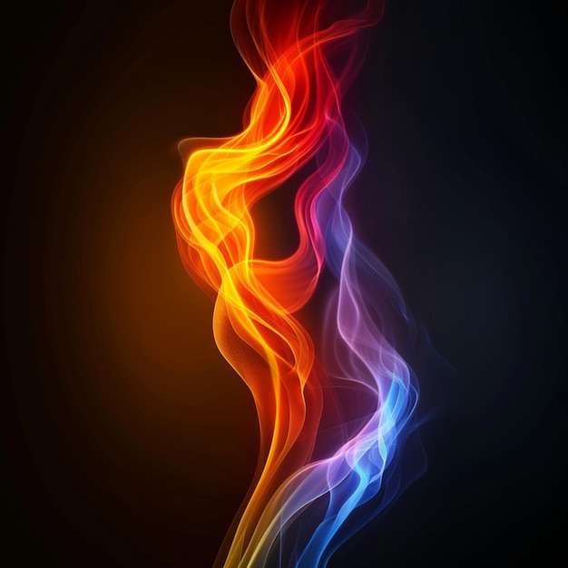 flame shaped colors against a black background