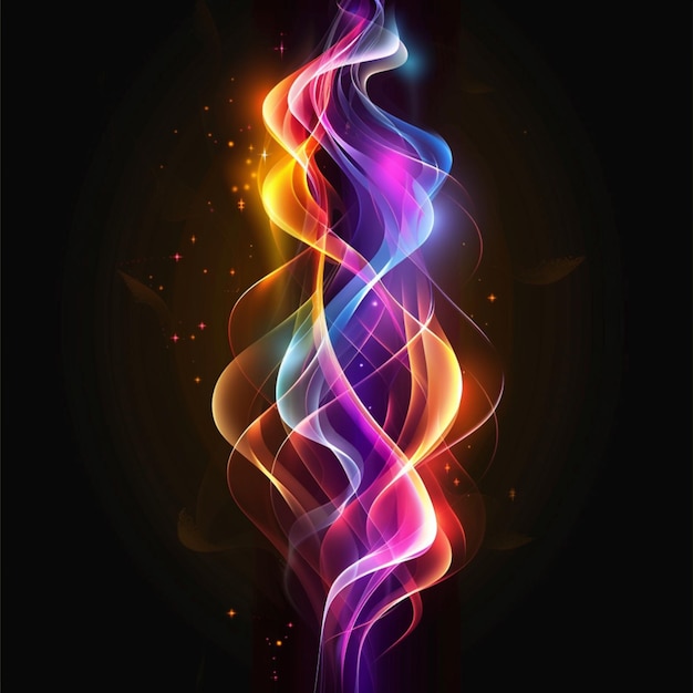 flame shaped colors against a black background