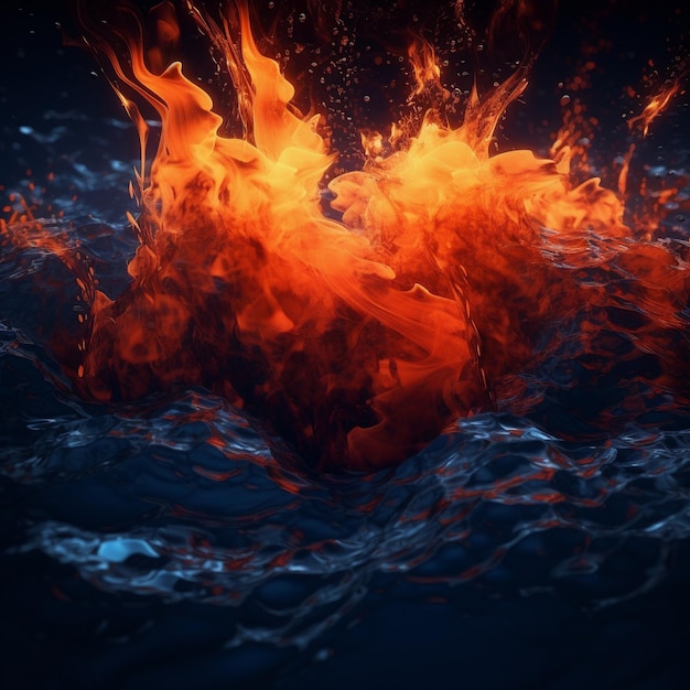 Flame vs Water Ai generative