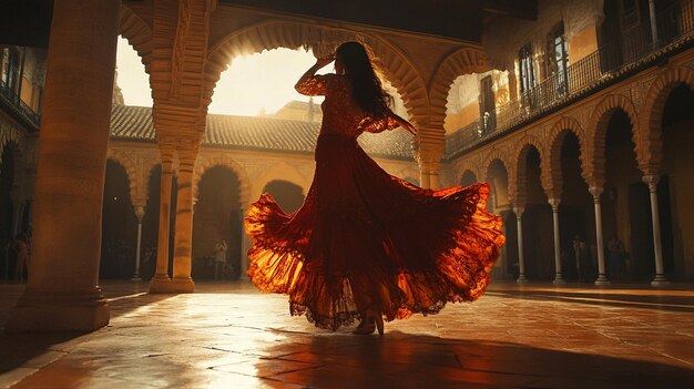 Photo flamenco dancer performing in seville spain a passionate expression of spanish culture