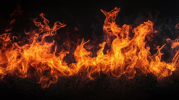 Flames Against a Black Background