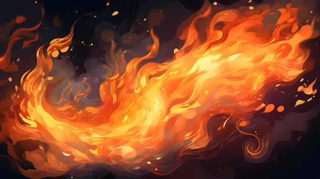 Flames bonfire and fire balefire and campfire burn and burning illustration Generative AI Fier