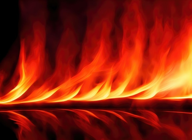 Flames of fire on a black background