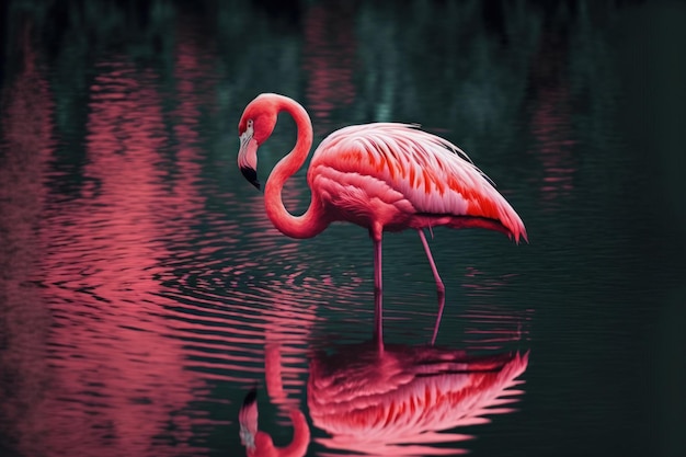 Flamingo alone