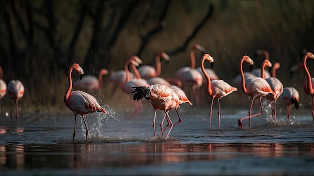 Flamingo birds