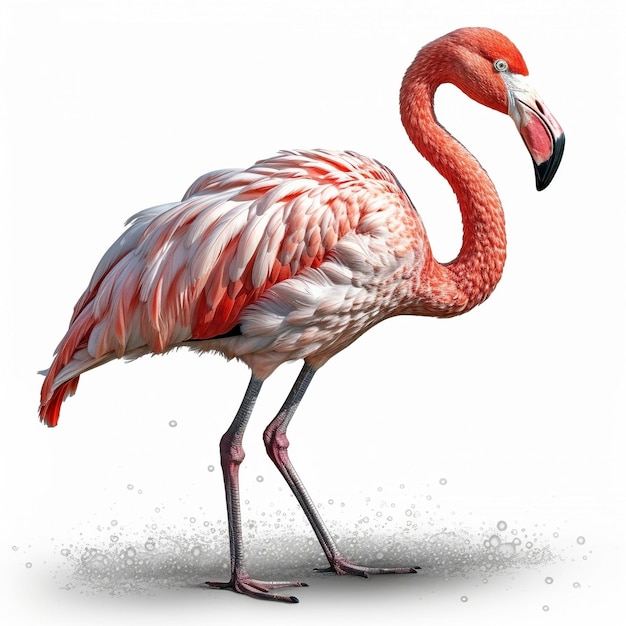 Flamingo isolated on white background Generative AI