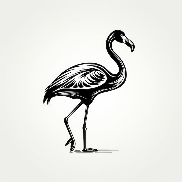 Flamingo logo black and white AI generated Image