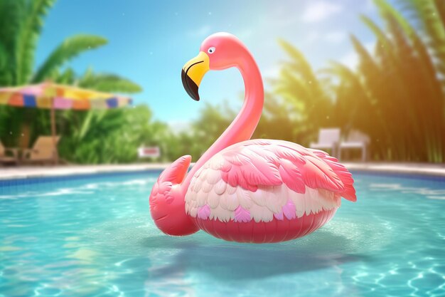 Flamingo pool float in summer times