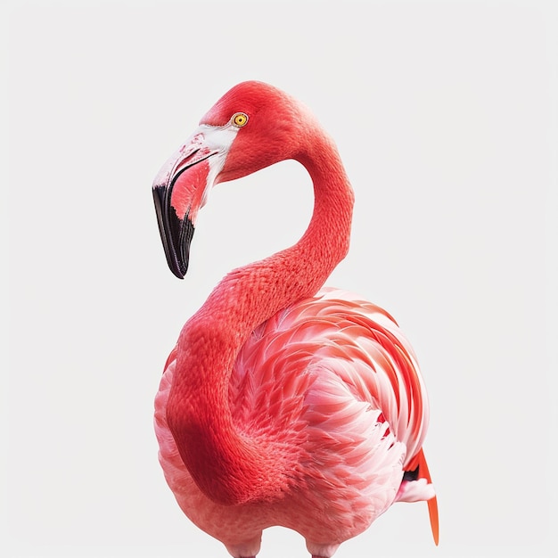 Photo a flamingo with white background