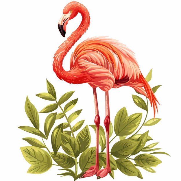 A flamingo with white background