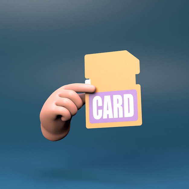 Flash card icon 3d render illustration