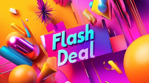 Flash Deal Modern Banner and 3D Text Effect Design