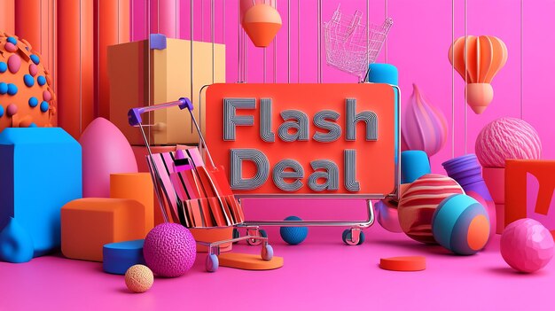 Flash Deal Modern Banner and 3D Text Effect Design