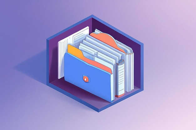 Photo flat 3d isometric two folders transferring files documents file sharing and document management concept