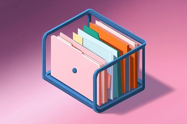 Photo flat 3d isometric two folders transferring files documents file sharing and document management concept