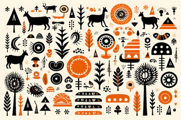 flat African pattern design background