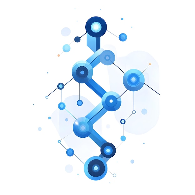 Photo flat ai blockchain and investment concept as an abstract vector combining blockchain nodes with an i