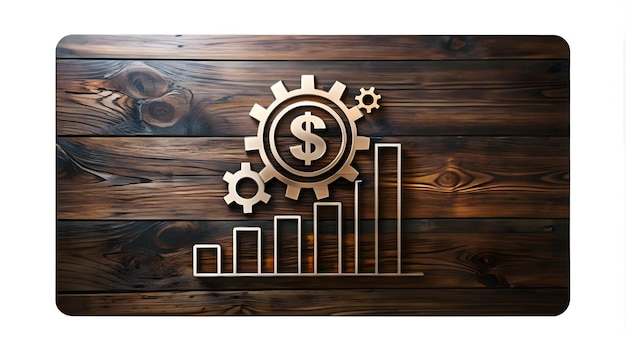 Photo flat ai predictive analytics and dollar icons frame concept for smart business financial management