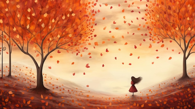 Flat autumn background