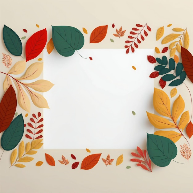 Flat Autumn leaves arrangement  background