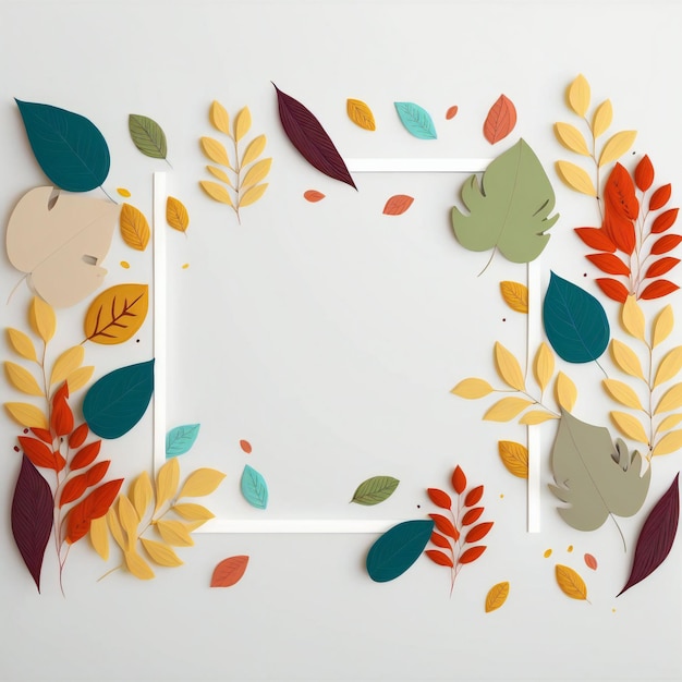 Flat Autumn leaves arrangement  background