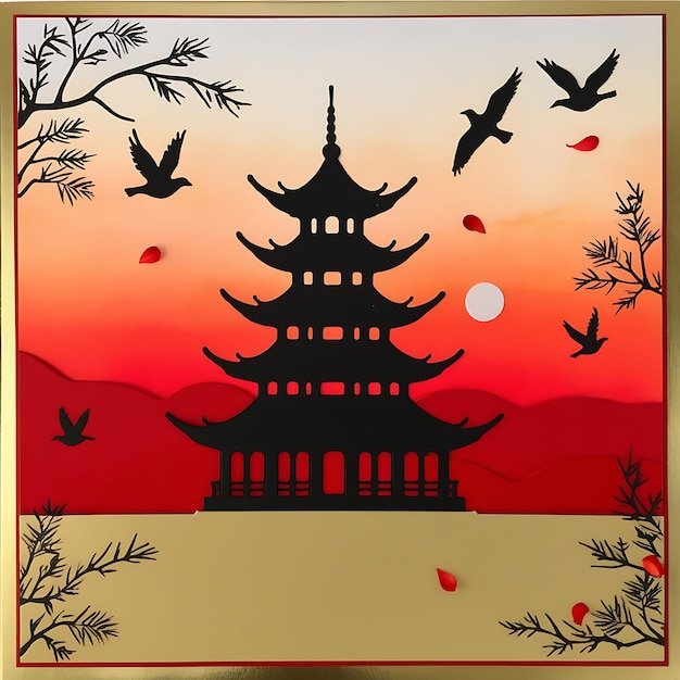 Photo flat background for chinese new year celebration