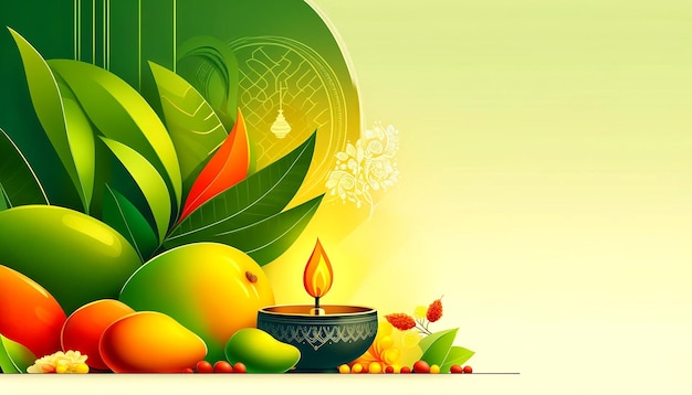 Flat background for tamil new year celebration