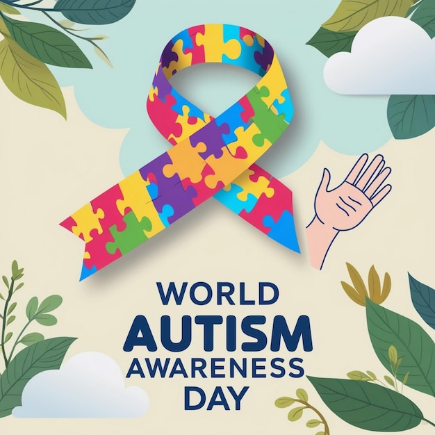 Flat Background for World Autism Awareness Day