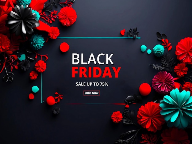 Flat black friday sale background template