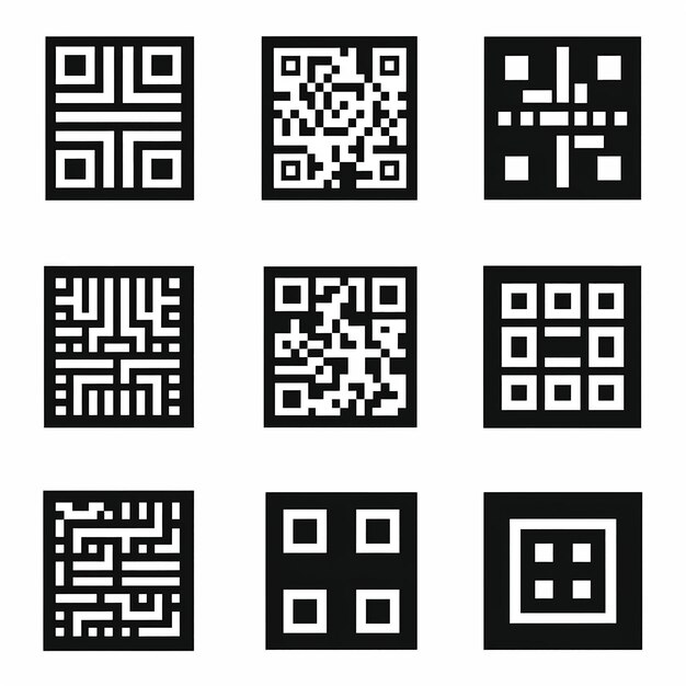 Photo flat black and white qr codes