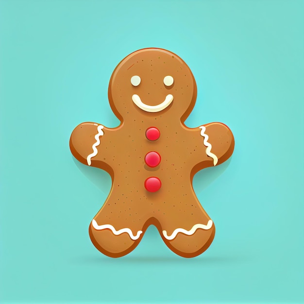 Flat Christmas Gingerbread Man cartoon wallpaper Modern flat design in winter Minimalist winter wallpapers